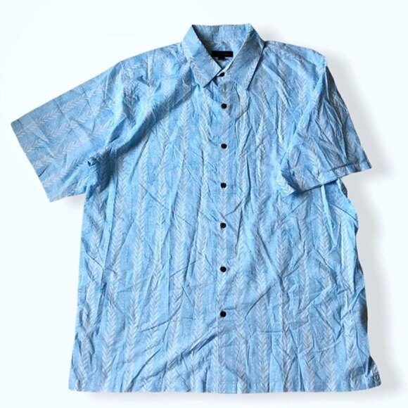 Saks Fifth Avenue Graphic Lightweight Cotton Shirt Button Front XL New - Picture 2 of 10